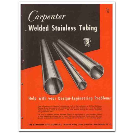 Carpenter Steel Company 1945 vintage metal catalog welded stainless