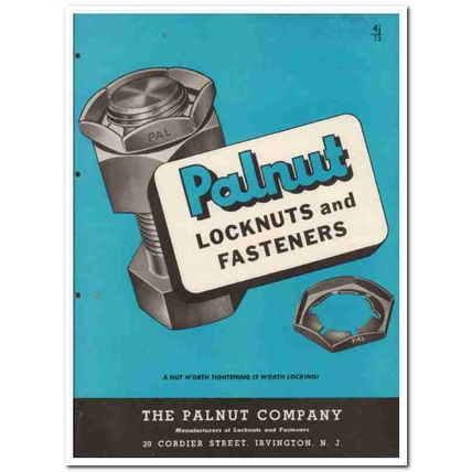 Palnut Company 1945 vintage industrial catalog fasteners locknuts