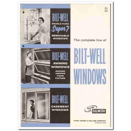 Carr Adams Collier Company 1958 vintage windows catalog Bilt-Well