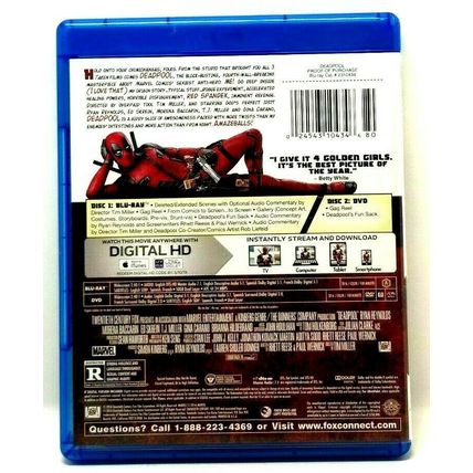Deadpool (Blu-ray / DVD / 2016, 2-Disc Set) (L28)