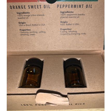 Homedics Essential Oil Starter Kit Peppermint & Orange 2ml Each