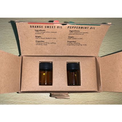 Homedics Essential Oil Starter Kit Peppermint & Orange 2ml Each