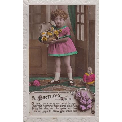 Piml Polka Dot Retro Childrens Dress 10th Birthday Greetings Postcard
