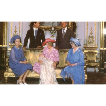 Prince William Christening Royal Family Portrait 1982 Postcard