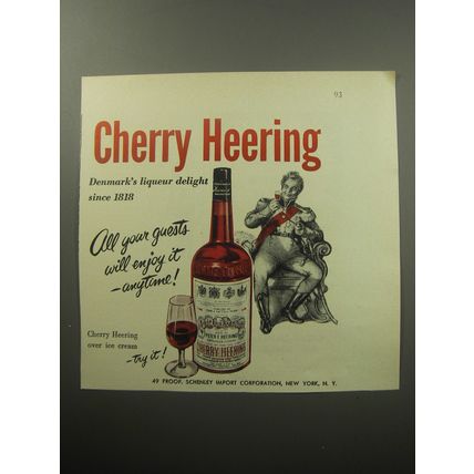 1954 Cherry Heering Liqueur Ad - Denmark's Liqueur delight since 1818
