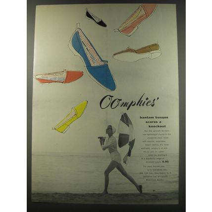 1956 Oomphies Shoes Ad - Oomphies bantam basque scores a knockout