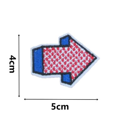 Arrow Iron On Patch Small Fun Badges 4cm x 5cm Red White Blue Cartoon P354