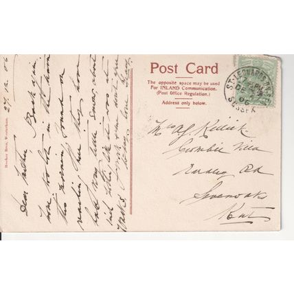 Antique GB postcard 1906 - St. Mary's Parish Church, Westerham, Kent