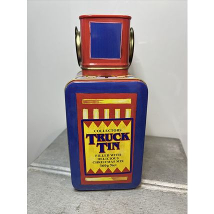 Christmas Tin Truck Treats & Sweets EMPTY Collectible Tin Storage Container