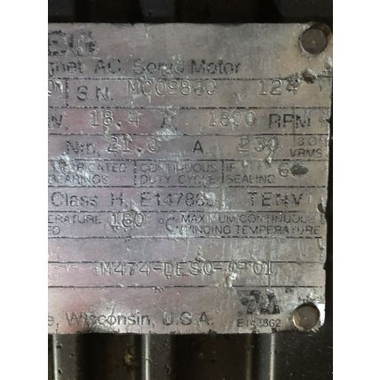 AEG ASAI MODICON S74D-E00-F010 AC SERVO MOTOR, 230VAC,1800-RPM,4.43HP,13.8A,TD