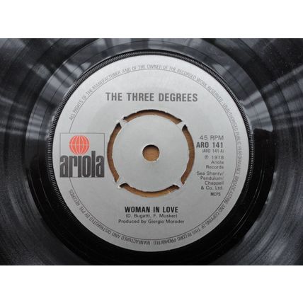 Three Degrees 1978 7" Vinyl Single Woman In Love b/w Out Of Love Again
