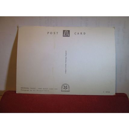 1ST SCOUT CAMP SITE, BROWNSEA ISLAND, DORSET unused postcard National Trust (a =