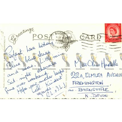 Summerleaze Beach, Bude, Cornwall, RP Dearden & Wade 2219 Postcard, 1953