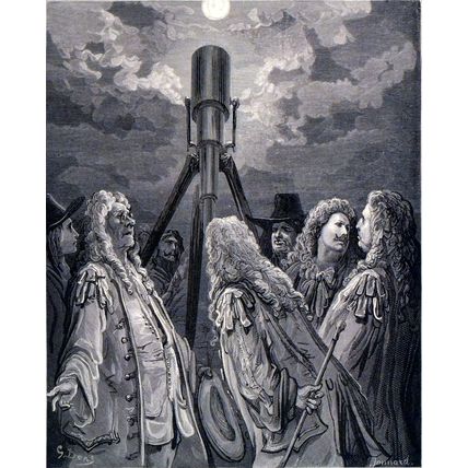AN ANIMAL IN THE MOON 1885 Gustave Doré - Jean de La Fontaine ANTIQUE ENGRAVING