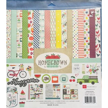 Homegrown Scrapbook Papers - 12 double sided papers - sealed