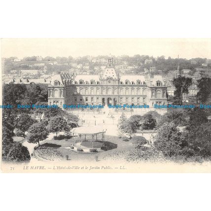 R093739 Le Havre. L Hotel de Ville et le Jardin Public. LL