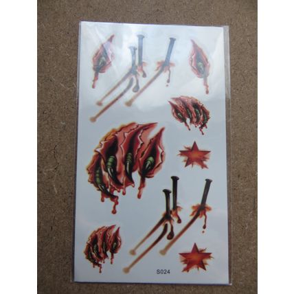 Halloween Zombie Scars Tattoos Fake Scar and Stiches