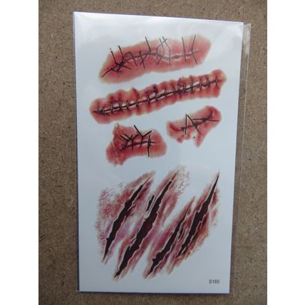 Halloween Zombie Scars Tattoos Fake Scar and Stiches