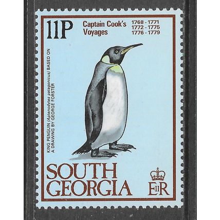SOUTH GEORGIA 1979 CAPTAIN COOK VOYAGES MINT MNH KING PENGUIN LARGE STAMP