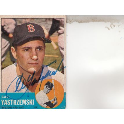CARL YASTRZEMSKI 1963 AUTOGRAPHED BOSTON RED SOX HALL OF FAME TRIPLE CROWN CHAMP