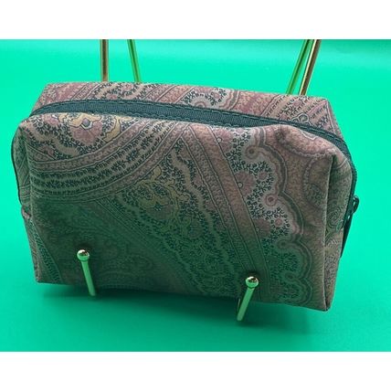 A HTF Rare ETRO Profumi small Makeup Canvas/leather Makeup Zip Coin Purse Bag