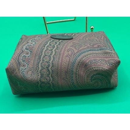 A HTF Rare ETRO Profumi small Makeup Canvas/leather Makeup Zip Coin Purse Bag