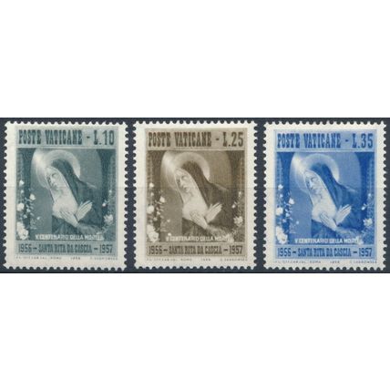 5th Death Centenary of St Rita at Cascia - Vatican City 1956 - NM H - MiNr 256/8