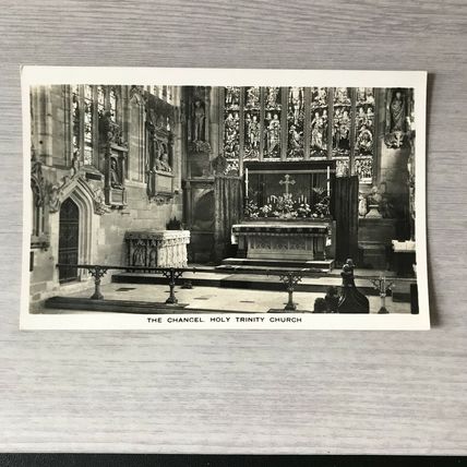 The Chancel Holy Trinity Church Daniels REAL PHOTO Postcard Stratford upon Avon