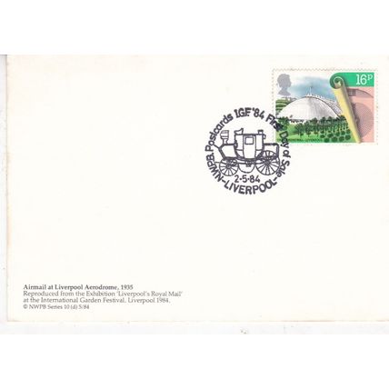 Airmail at Liverpool Aerodrome Postcard NWPB Special cancel unaddressed VGC