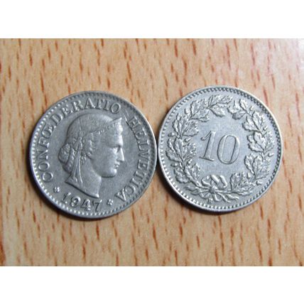Switzerland 1947 10 Rappen Coin