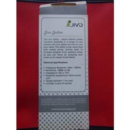 Jivo Jellies - Noise Isolating In Ear Headphones - Vanilla (White)