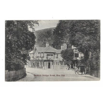 Burfod Bridge Hotel, Box Hill, Near Mickleham, Dorking, Surrey, Postcard.