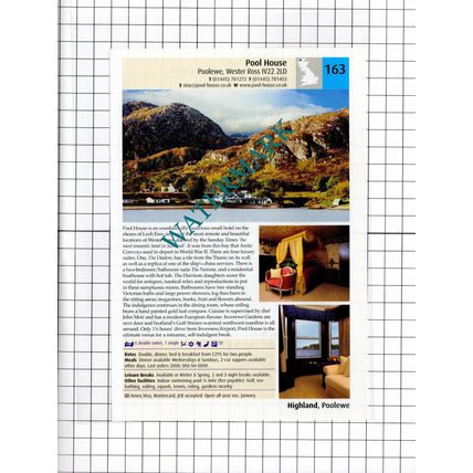 Pool House Poolewe Wester Ross / Eddrachilles Hotel Scourie -2011 Advert
