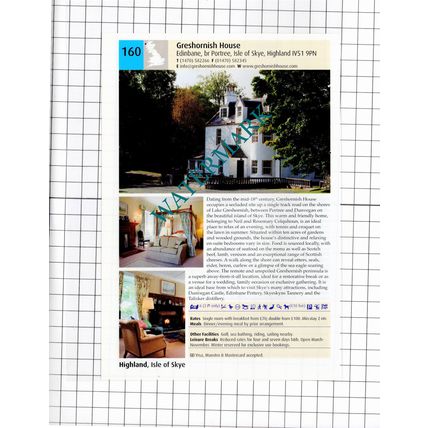Flodigarry Hotel Staffin Skye / Greshornish House Edinbane Skye -2011 Advert