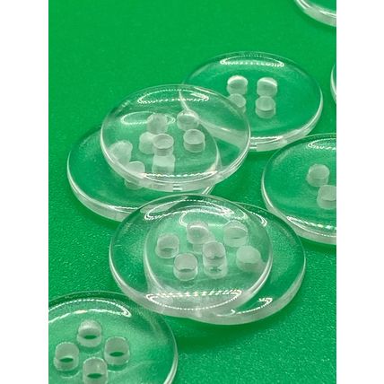 Buttons Clear Round 15mm Resin Sewing 4 Hole Scrapbooking Bedding Knitting