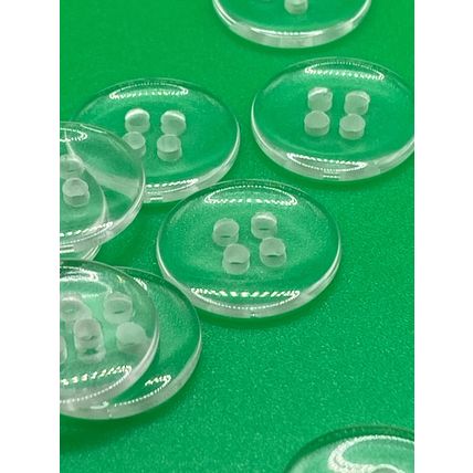 Buttons Clear Round 15mm Resin Sewing 4 Hole Scrapbooking Bedding Knitting