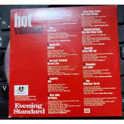 Hot Valentine Promo CD The Evening Standard 11 Tracks Album Modern Love Songs
