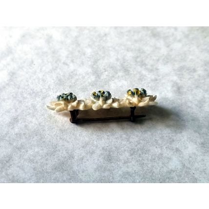 Vintage Austrian Carved Edelweiss Brooch | 1920s Celluloid Flower Pin