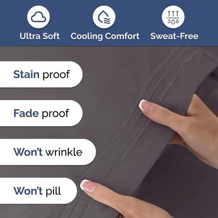 Extra Deep Queen Sheet Set - 6 Piece Breathable & Cooling Sheets - Hotel Luxury