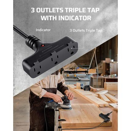 DEWENWILS 30 Ft Retractable Extension Cord Reel, Ceiling or Wall Mount 16/3 Gaug
