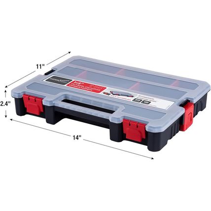 2-Pack Small Parts Organizer Box – Stackable Hardware Storage Organizer Case wit