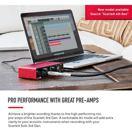 Focusrite Scarlett Solo 3Rd Gen USB Audio Interface for Guitarists, Vocalists, P