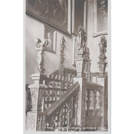The Grand Staircase Hatfield House Hatfield Hertfordshire Postcard (QHER385)