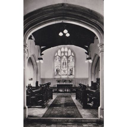 ED 288 CAMBRIDGE - THE ROUND CHURCH INTERIOR . RP POSTCARD