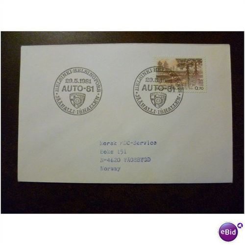 Finland 1981 Auto 81 Helsinki Ice Rink Special Event Cover cancellation