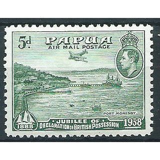 Papua 1938 SG160 5d Green Air Light Mounted Mint ... .