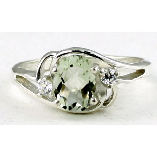 Green Amethyst (Prasiolite), 925 Sterling Silver Ring, SR176