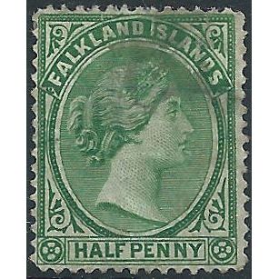 Falkland Islands 1891 SG15 1/2d Blue-Green Fine Used.. .