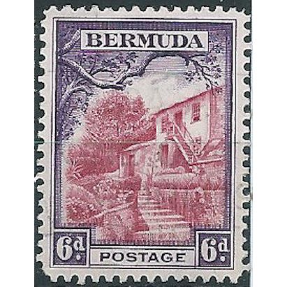Bermuda 1936 SG104 6d Carmine-Lake & Violet Mounted Mint . ..