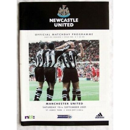 2001 programme Newcastle United v. Manchester United